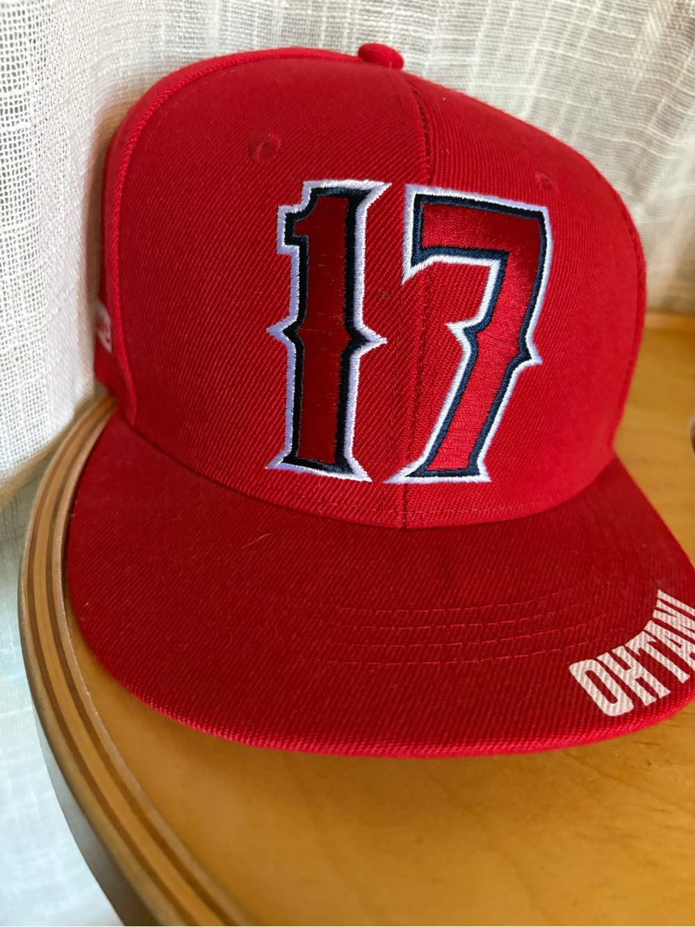 Angel’s Baseball OHTANI Snapback Hat with Bold '17' Embroidery